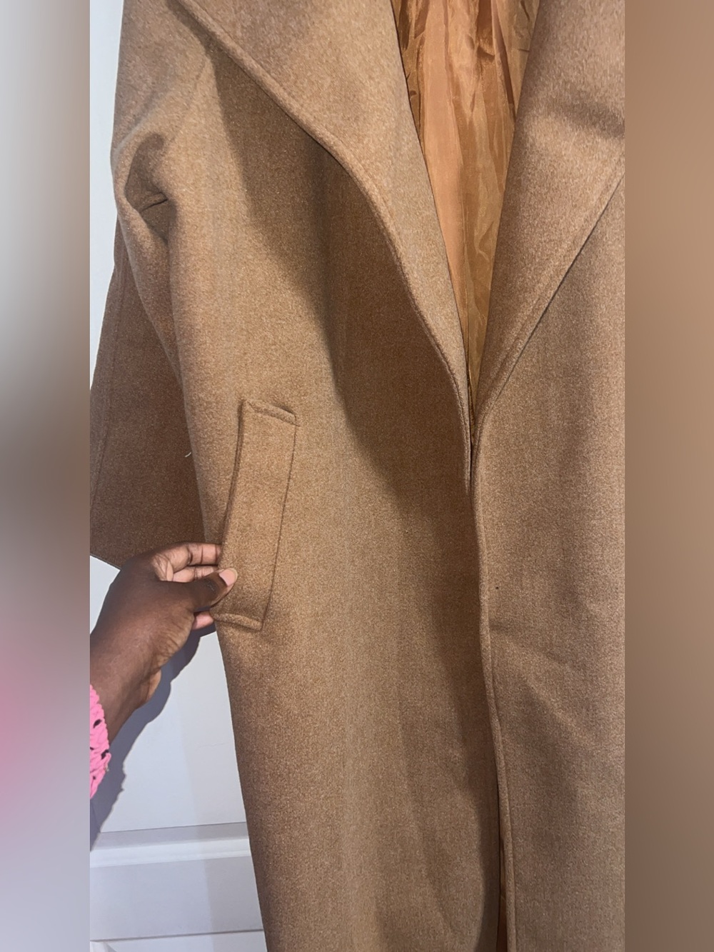 Long Brown Teddy Coat  ANEWST A- Cozy Chic Outerwear size M BN - Picture 7 of 11